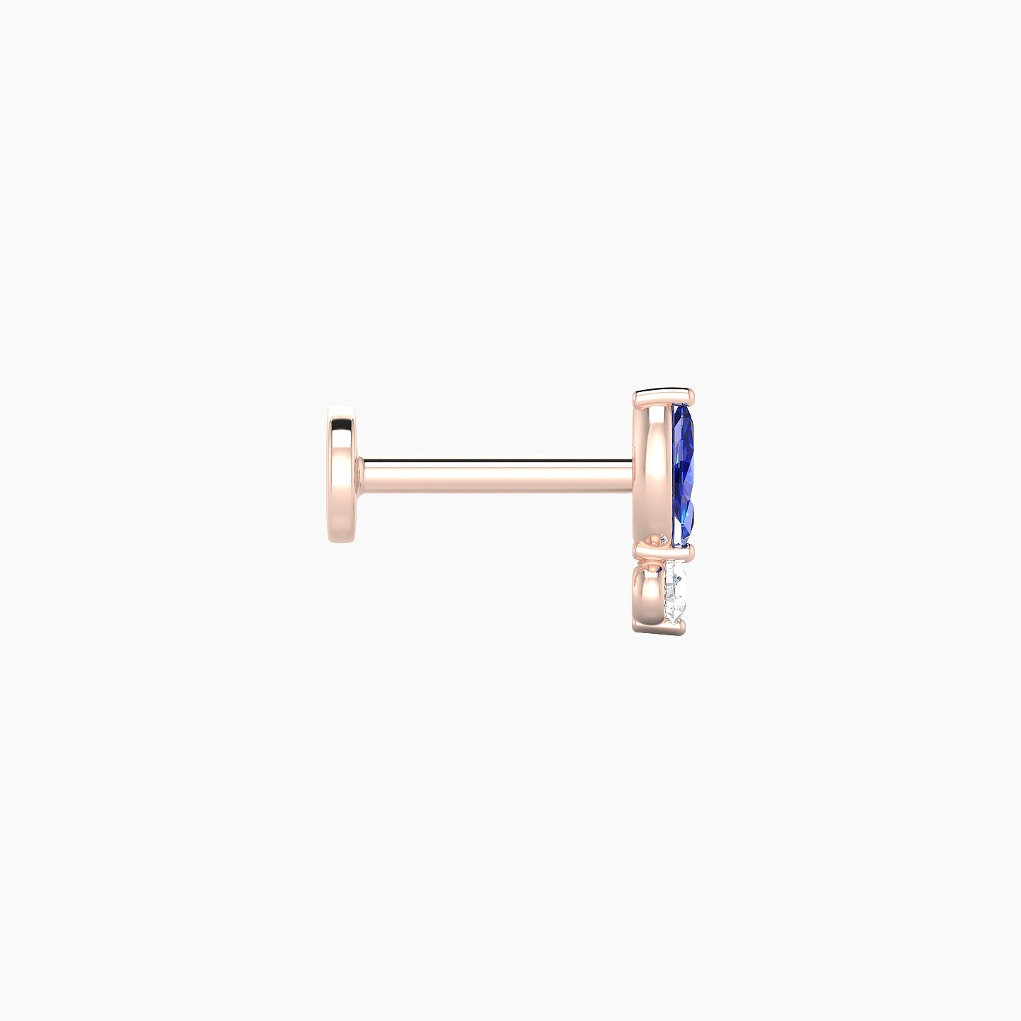 Thea | 18k Rose Gold 6.5 mm 7 mm Sapphire & Diamond Nostril Piercing