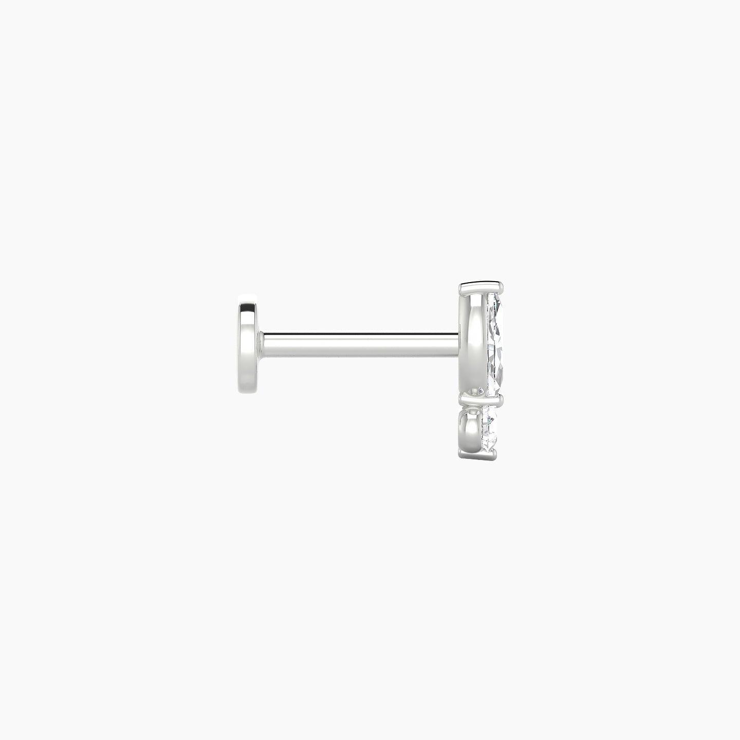 Thea | 18k White Gold 7 mm 6.5 mm Diamond Nostril Piercing