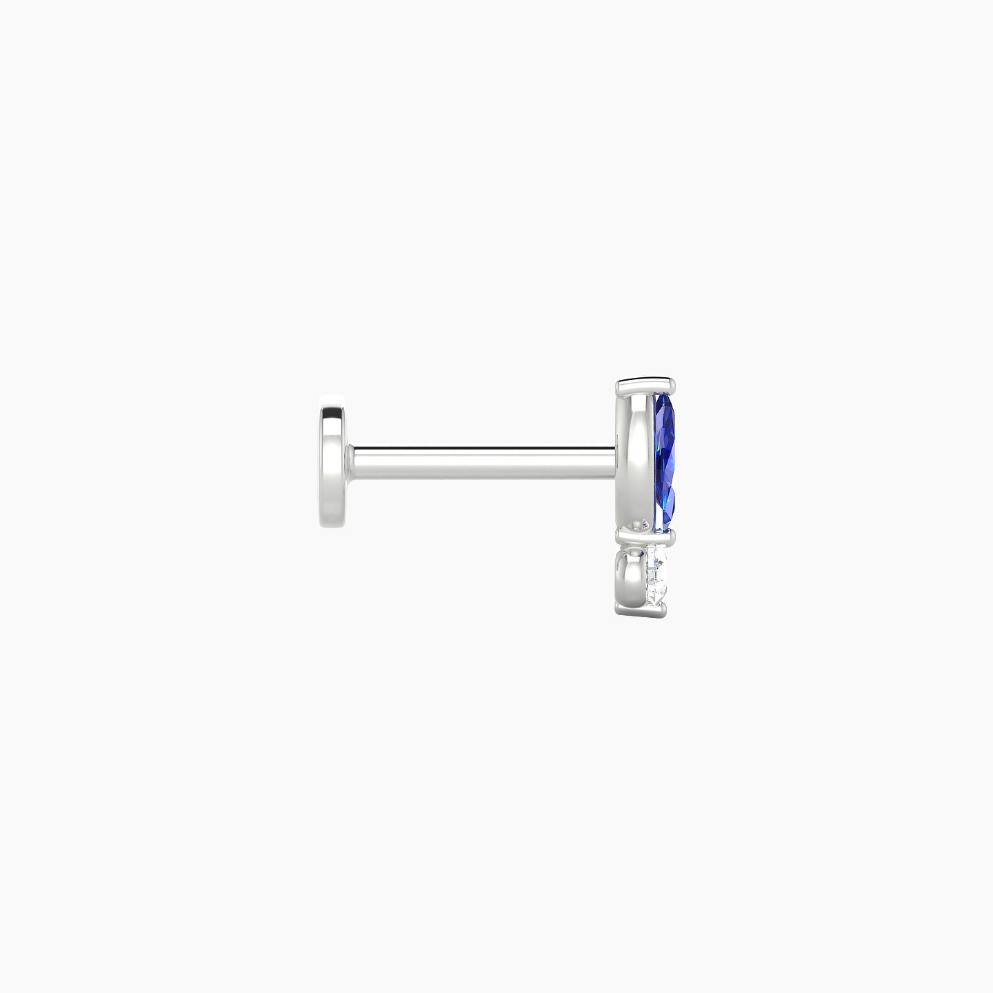 Thea | 18k White Gold 6.5 mm 7 mm Sapphire & Diamond Nostril Piercing