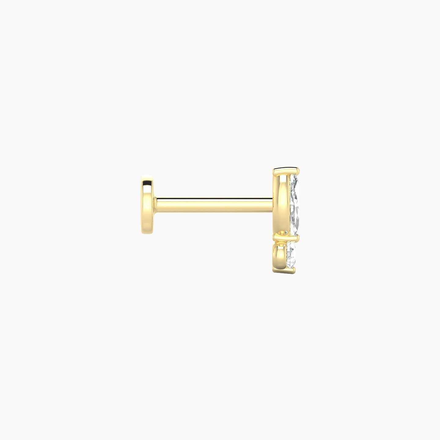 Thea | 18k Yellow Gold 7 mm 6.5 mm Diamond Nostril Piercing