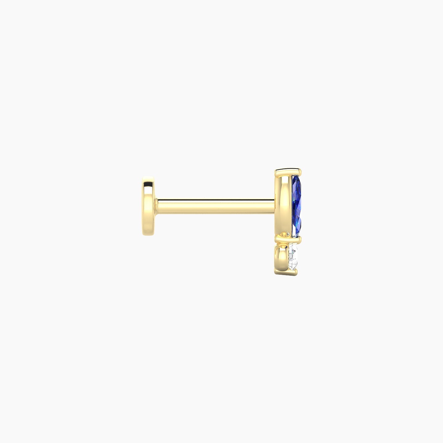 Thea | 18k Yellow Gold 6.5 mm 7 mm Sapphire & Diamond Piercing