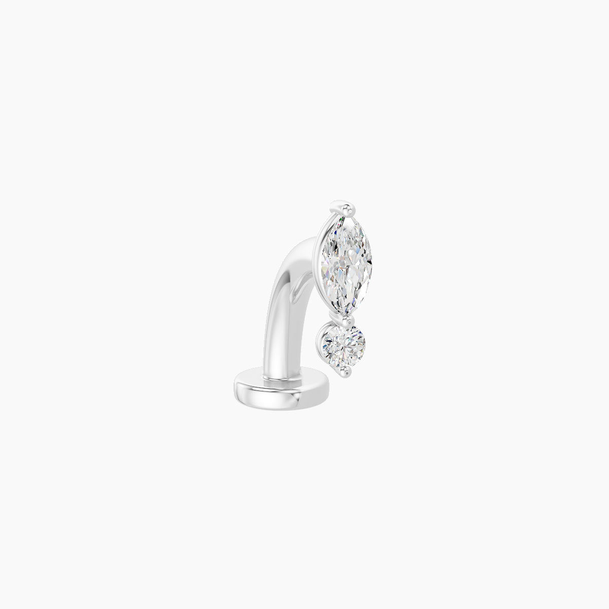 Thea | 18k White Gold 7 mm 8 mm Diamond Floating Navel Piercing
