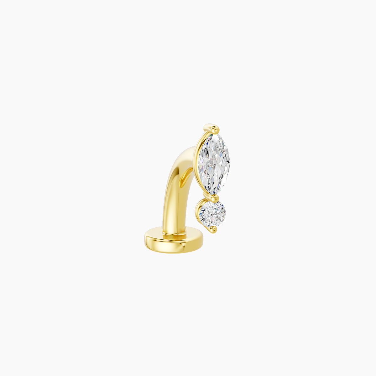 Thea | 18k Yellow Gold 7 mm 8 mm Diamond Floating Navel Piercing