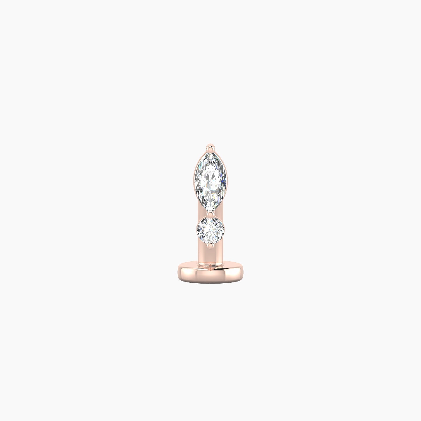 Thea | 18k Rose Gold 7 mm 8 mm Diamond Floating Navel Piercing