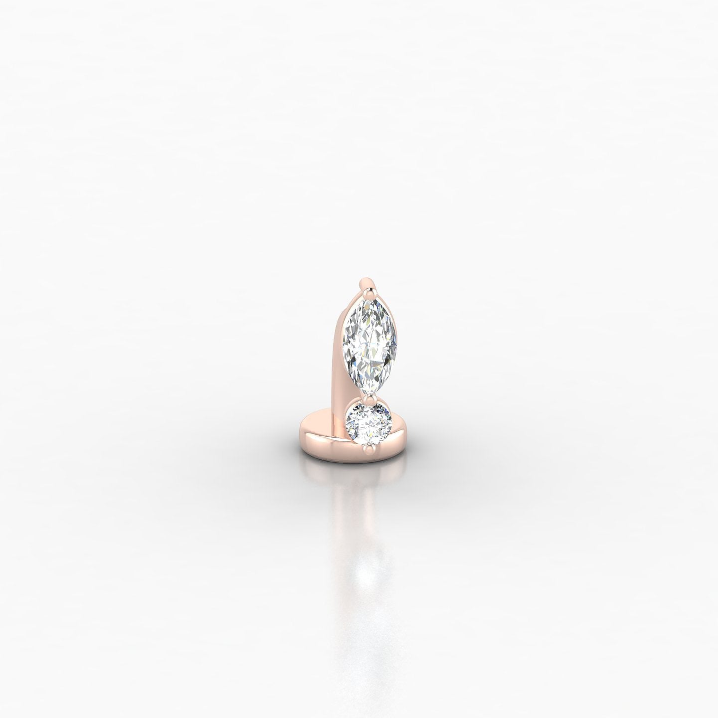 Thea | 18k Rose Gold 8 mm 7 mm Diamond Floating Navel Piercing