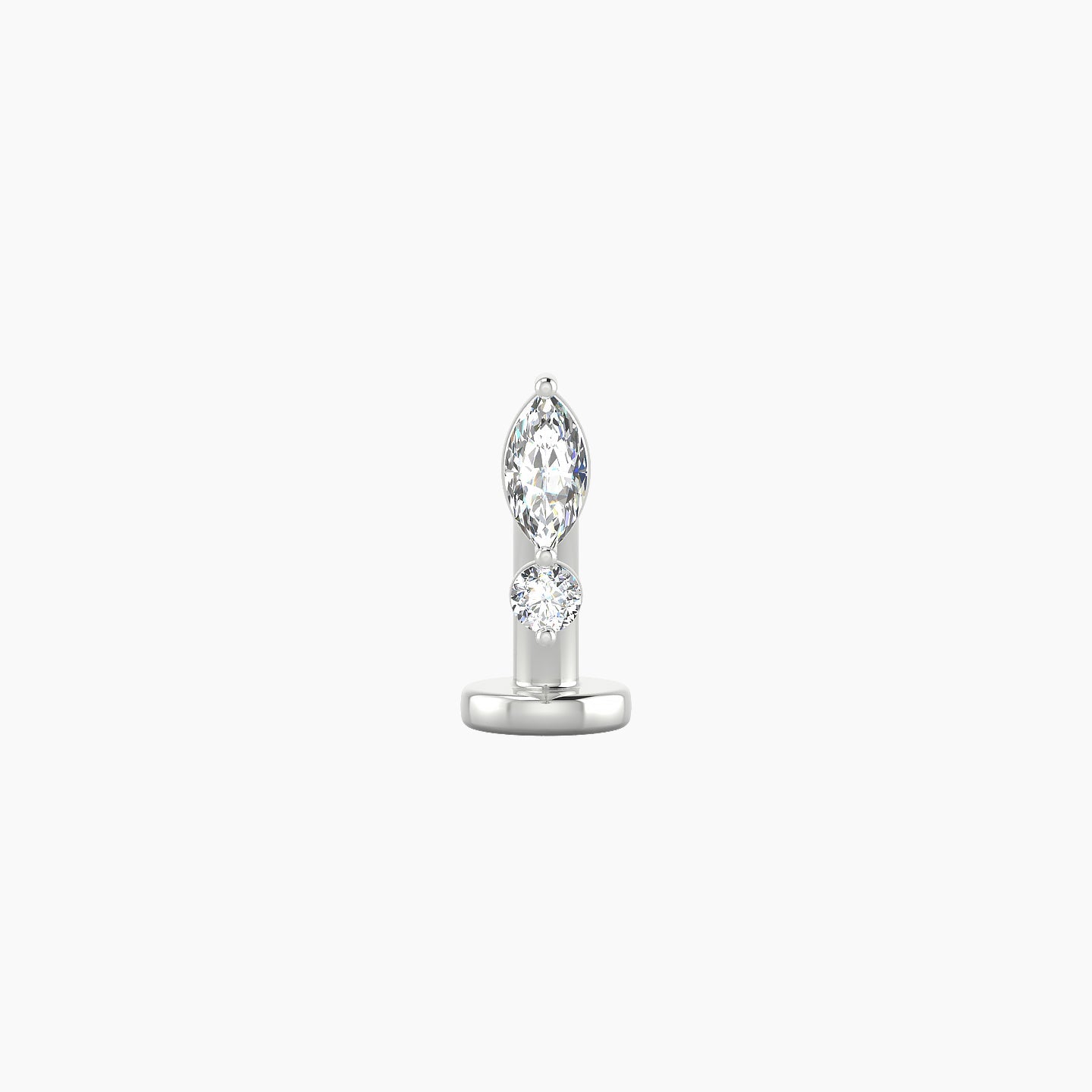 Thea | 18k White Gold 7 mm 8 mm Diamond Floating Navel Piercing