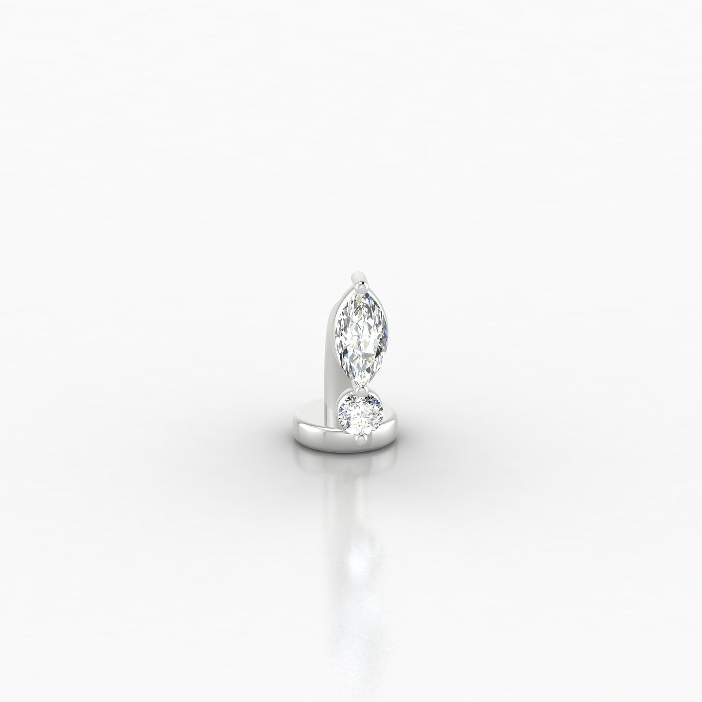 Thea | 18k White Gold 8 mm 7 mm Diamond Floating Navel Piercing
