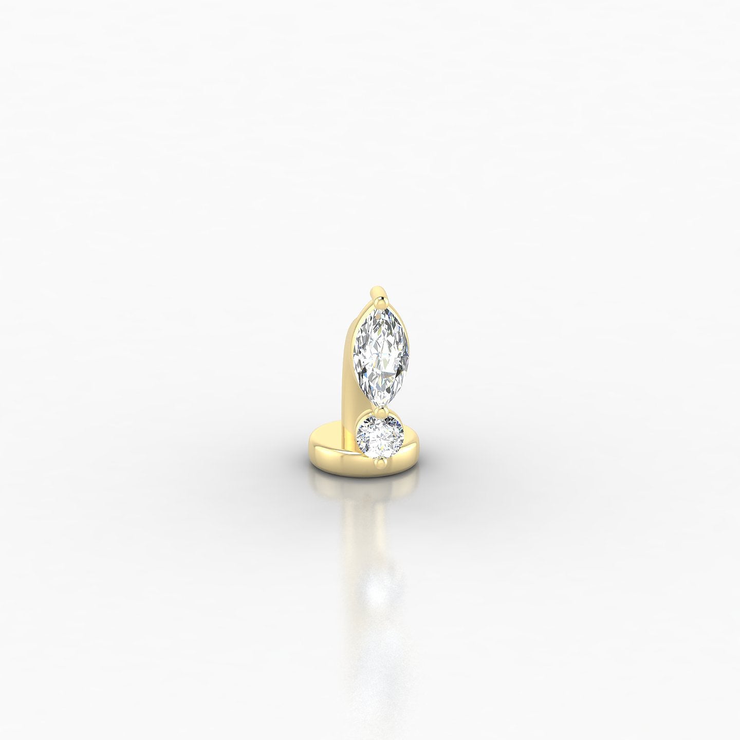 Thea | 18k Yellow Gold 8 mm 7 mm Diamond Floating Navel Piercing