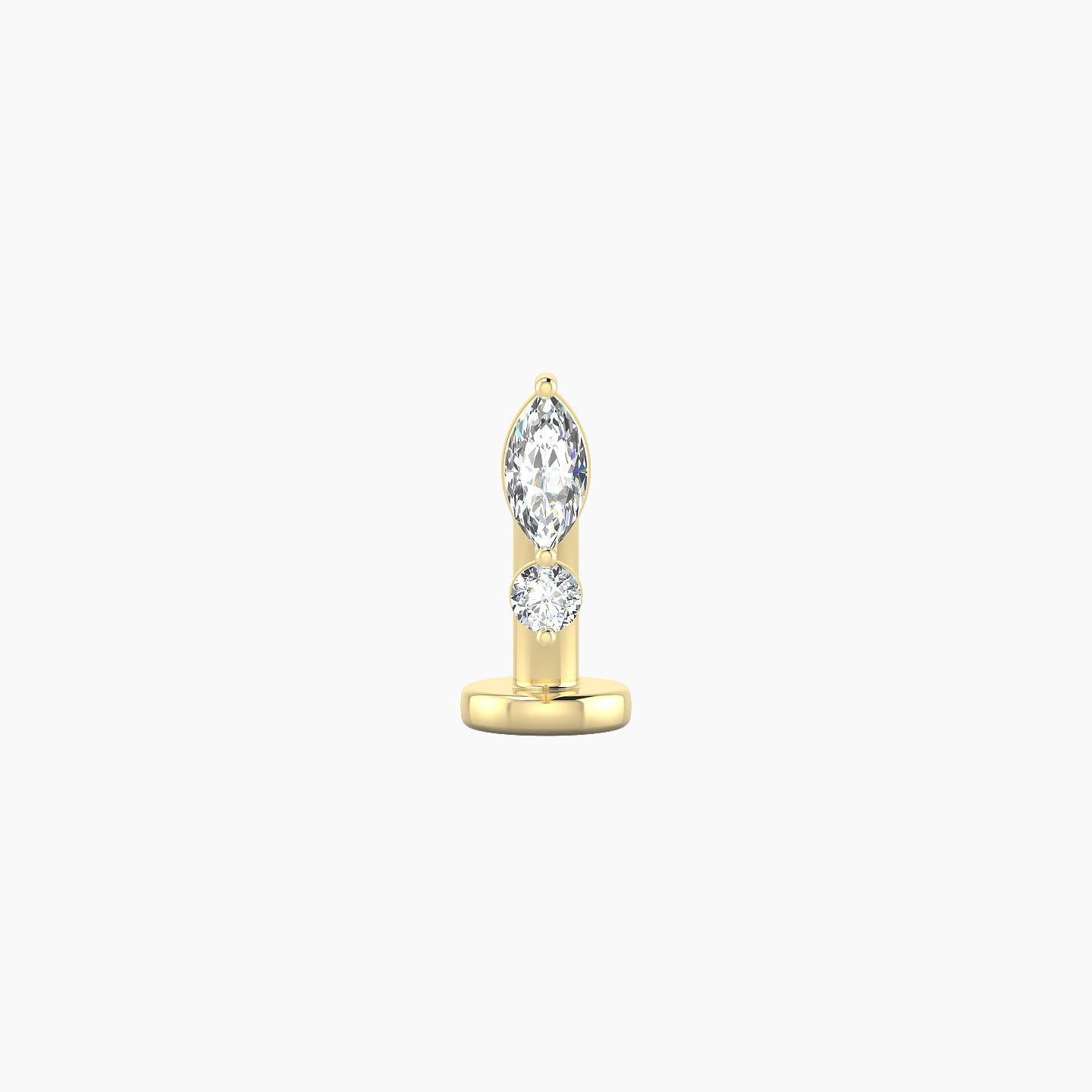 Thea | 18k Yellow Gold 7 mm 8 mm Diamond Floating Navel Piercing