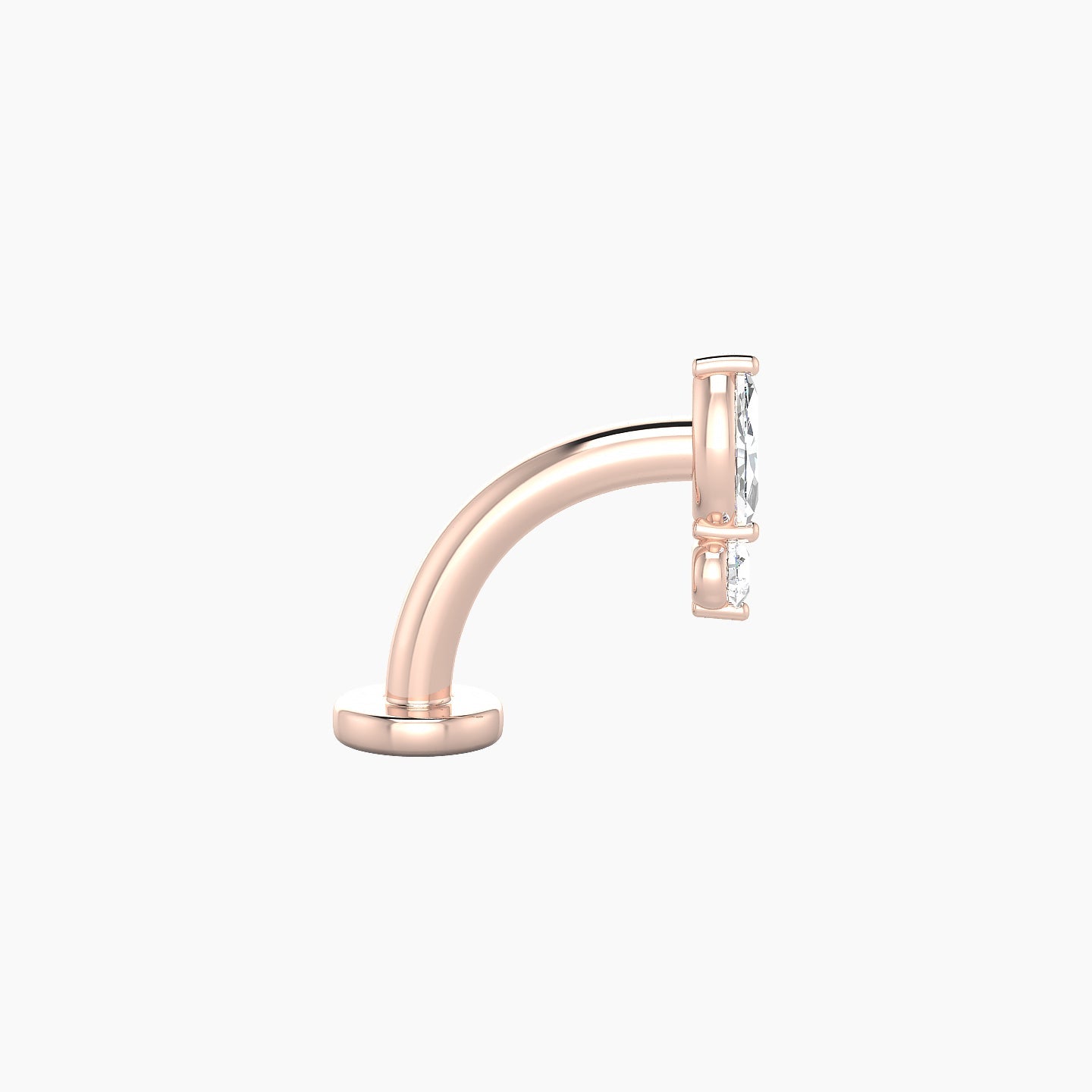 Thea | 18k Rose Gold 7 mm 8 mm Diamond Floating Navel Piercing