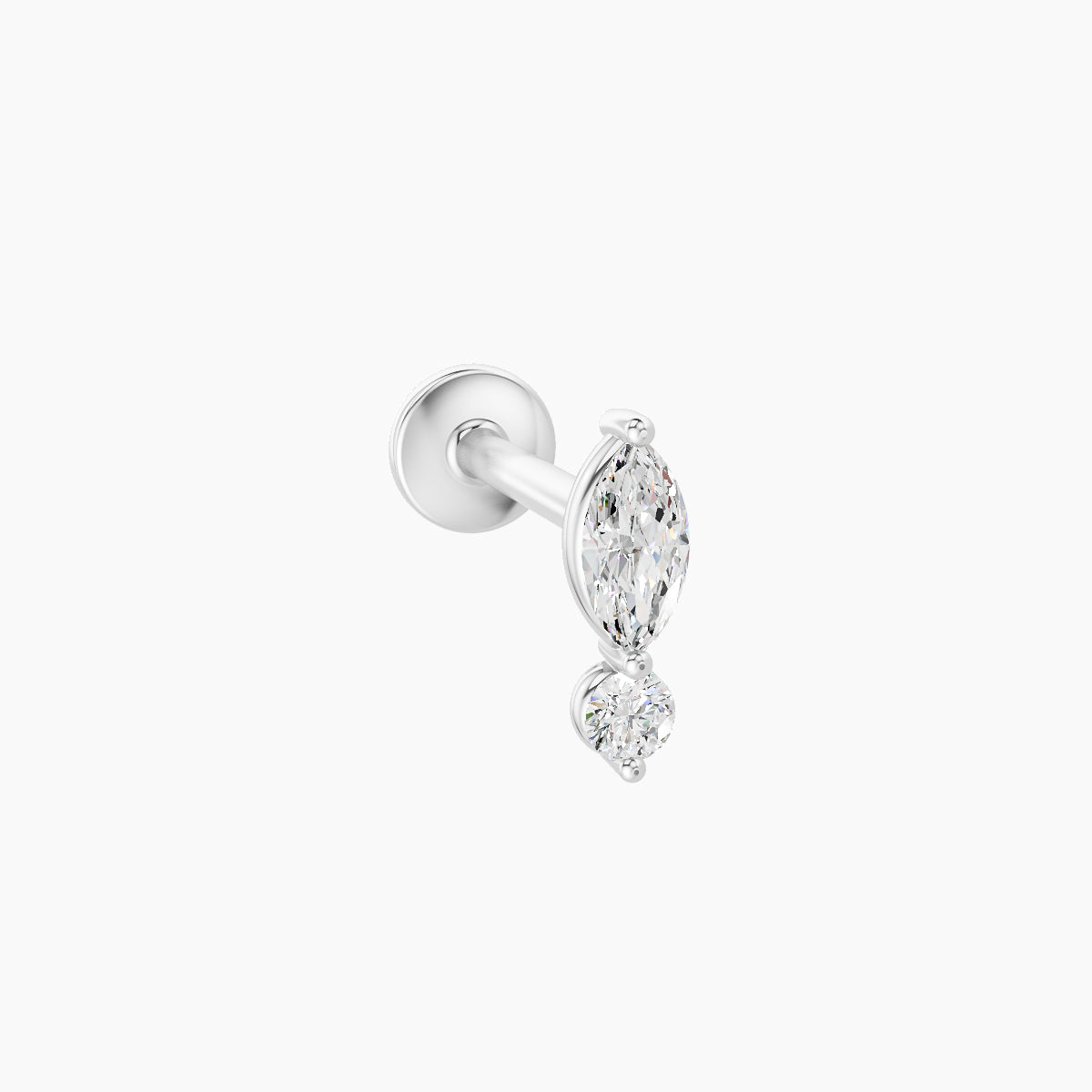 Thea | 18k White Gold 7 mm 8 mm Diamond Nose Piercing