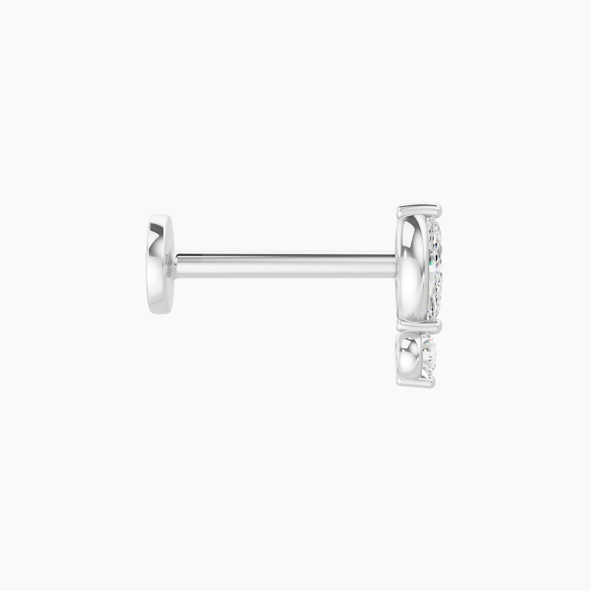 Thea | 18k White Gold 7 mm 8 mm Diamond Nose Piercing