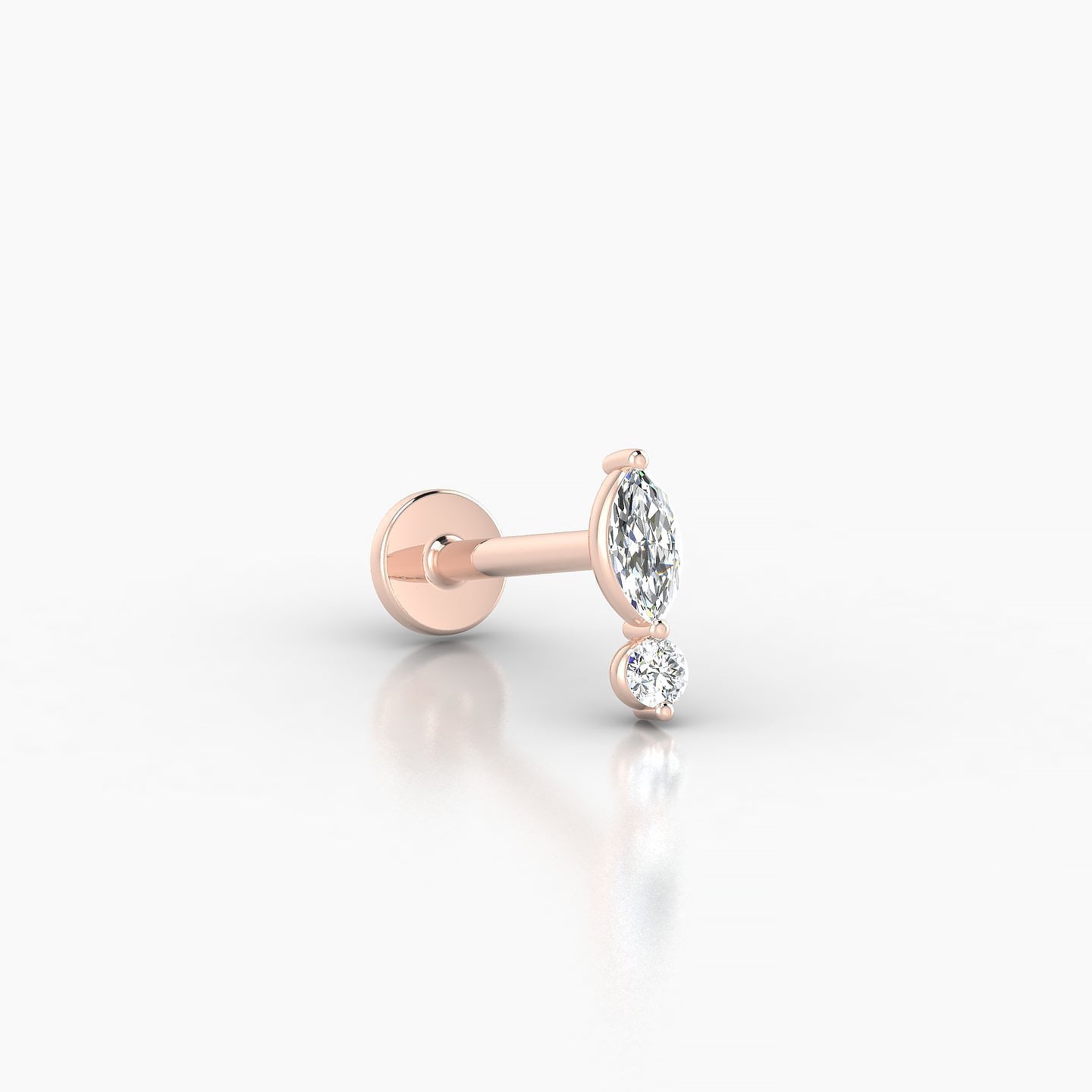 Thea | 18k Rose Gold 7 mm 8 mm Diamond Nostril Piercing