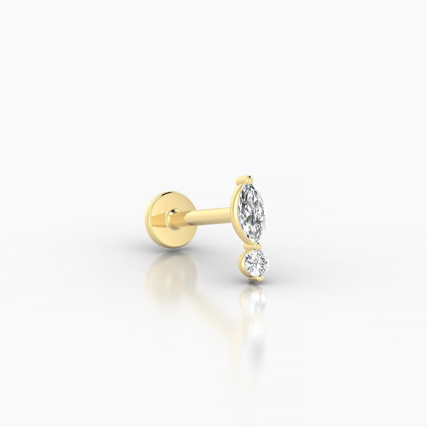 Thea | 18k Yellow Gold 7 mm 8 mm Diamond Nostril Piercing