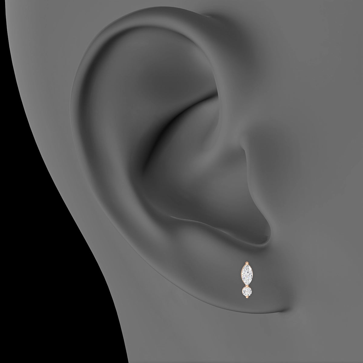 Thea | 18k Rose Gold 7 mm 8 mm Diamond Piercing