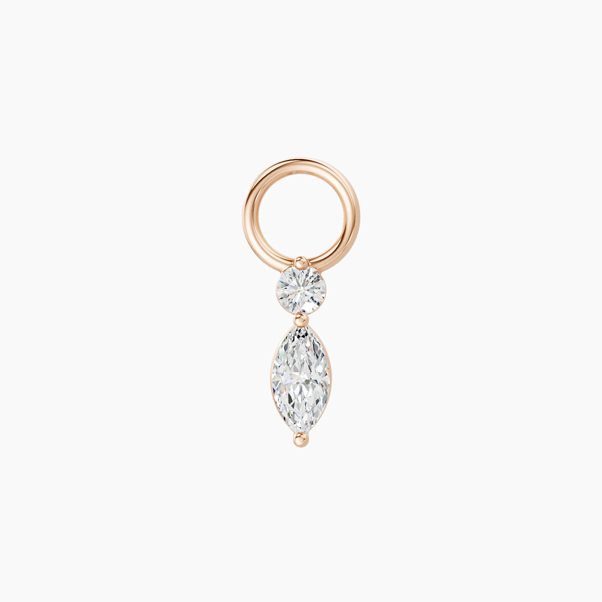 Thea | 18k Rose Gold 7 mm Diamond Charm