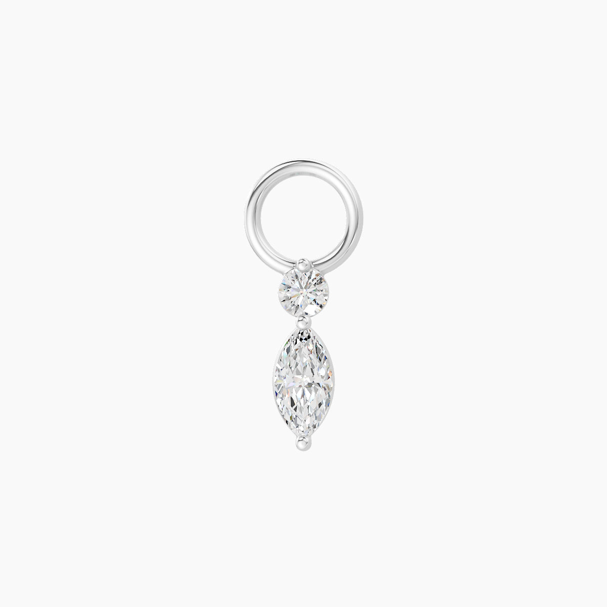 Thea | 18k White Gold 7 mm Diamond Charm