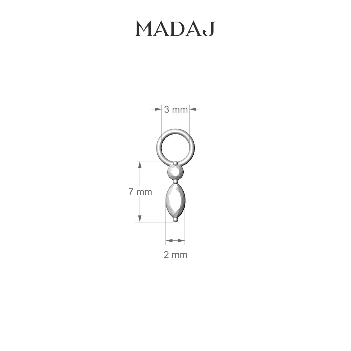 Thea | 18k Rose Gold 7 mm Diamond Charm