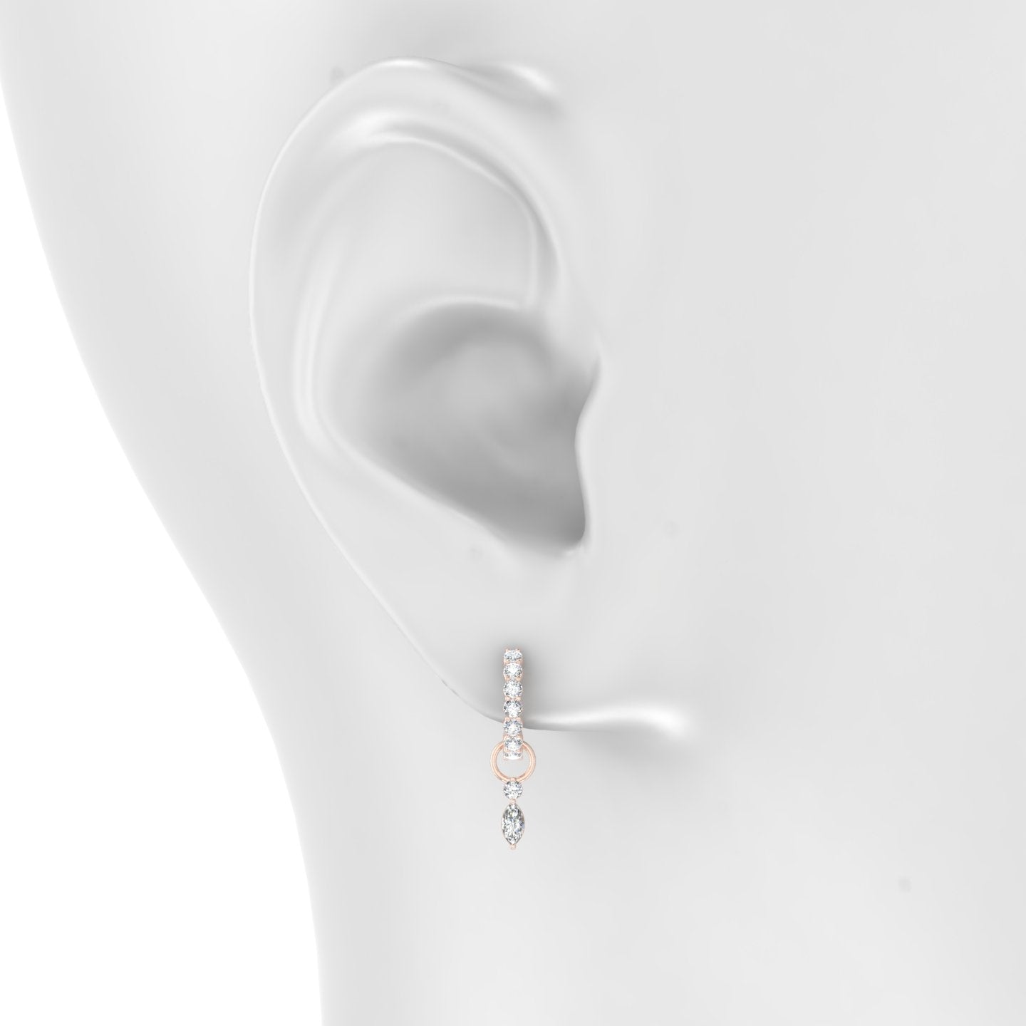 Thea | 18k Rose Gold 7 mm Diamond Charm