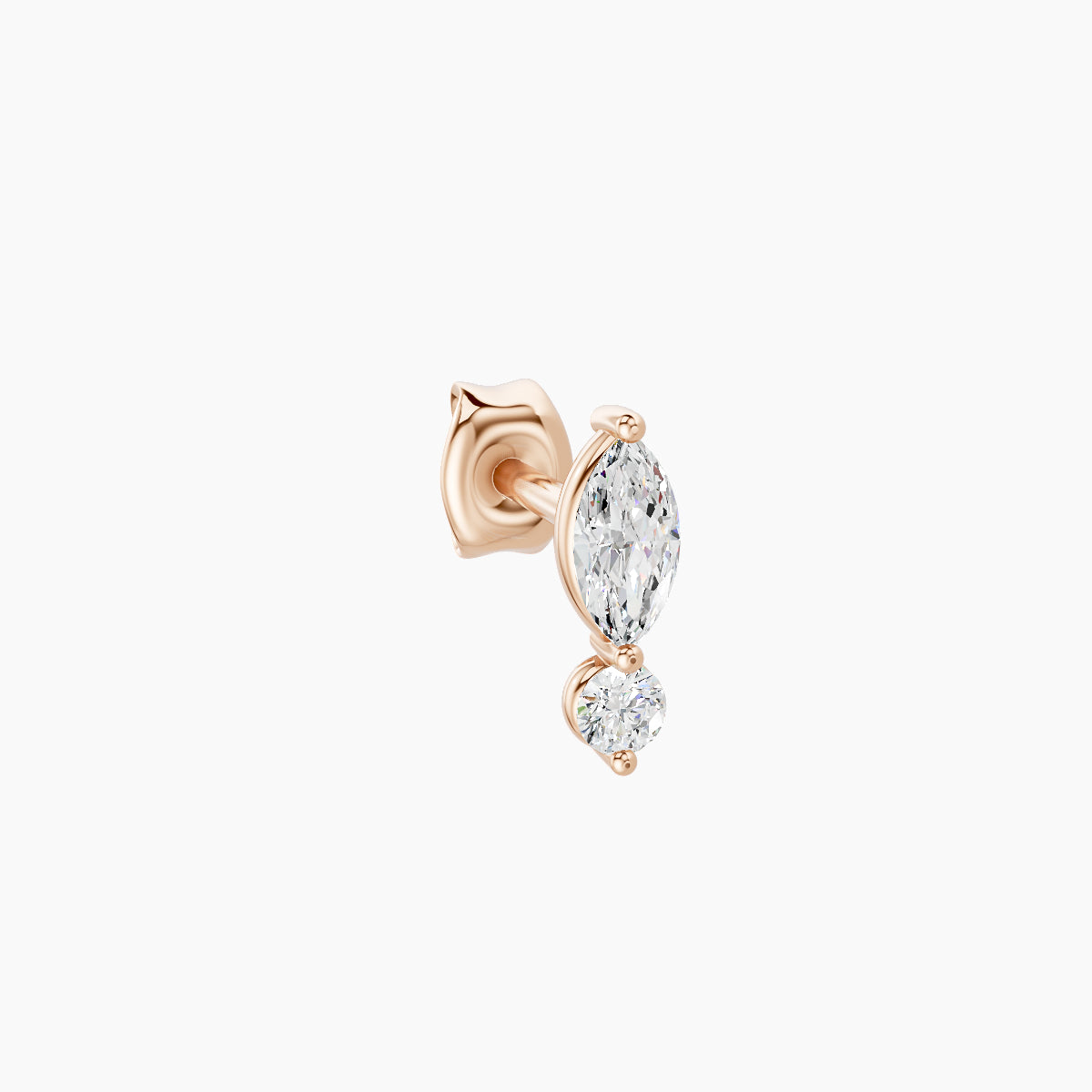 Thea | 18k Rose Gold 7 mm Diamond Earring