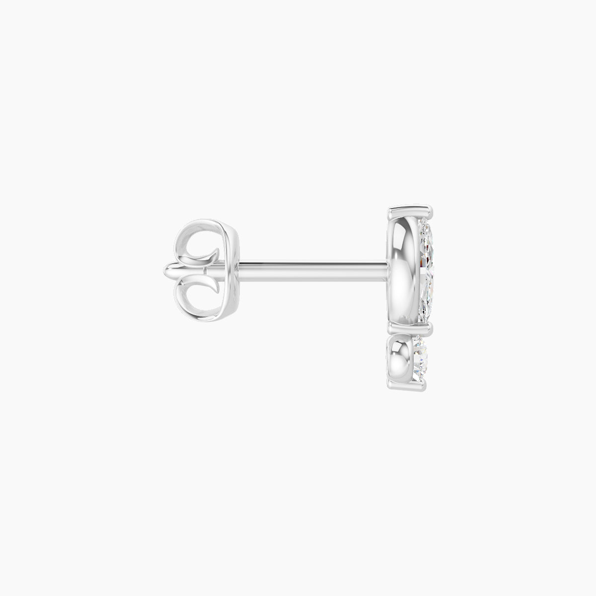 Thea | 18k White Gold 7 mm Diamond Earring