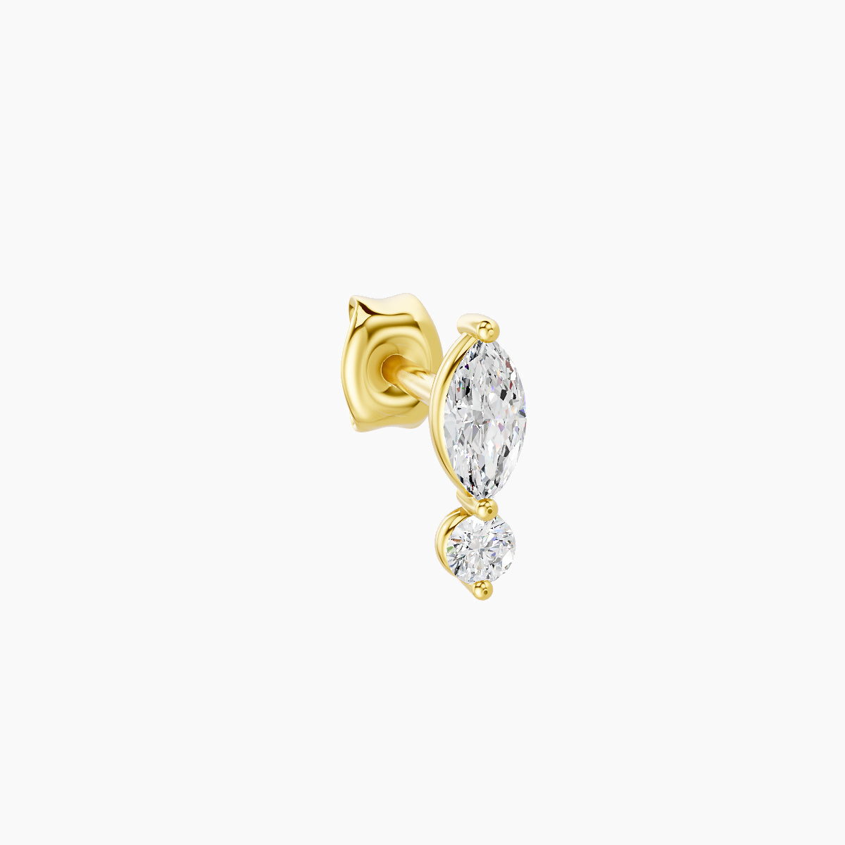Thea | 18k Yellow Gold 7 mm Diamond Earring