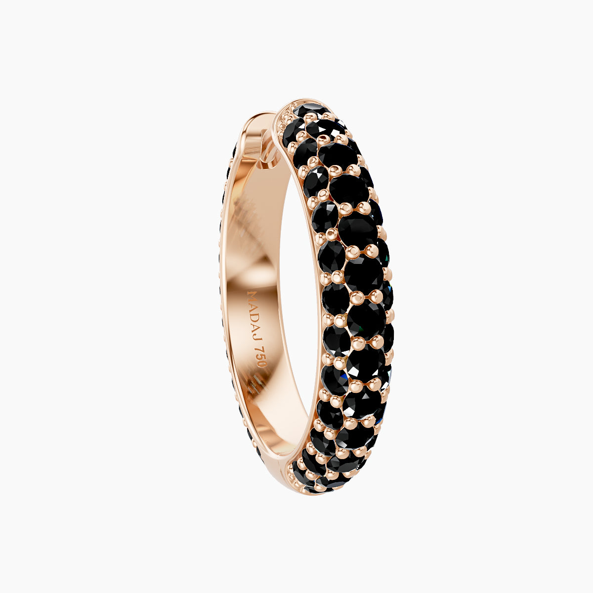 Theia | 18k Rose Gold 11 mm Pave Black Diamond Hoop Piercing
