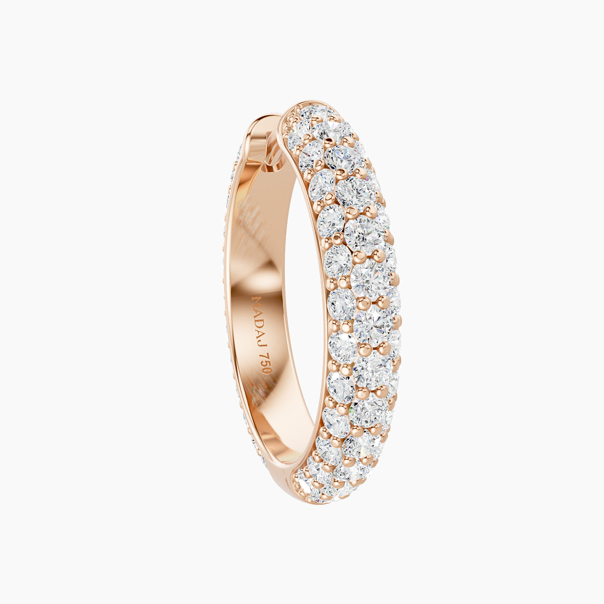 Theia | 18k Rose Gold 11 mm Pave Diamond Hoop Piercing