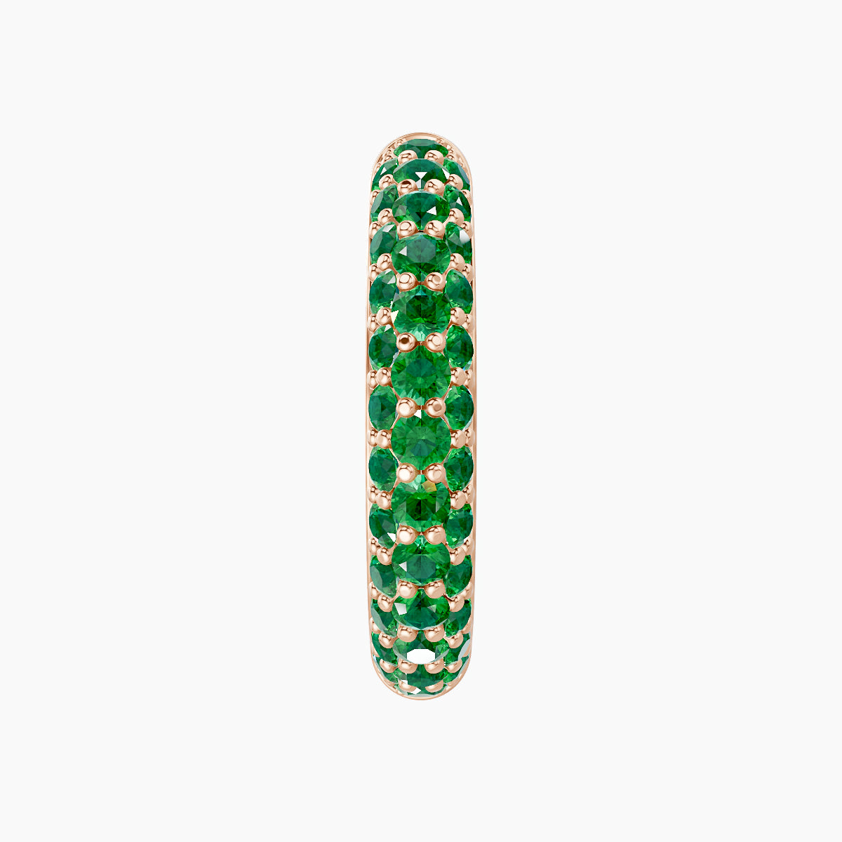 Theia | 18k Rose Gold 11 mm Pave Emerald Hoop Piercing