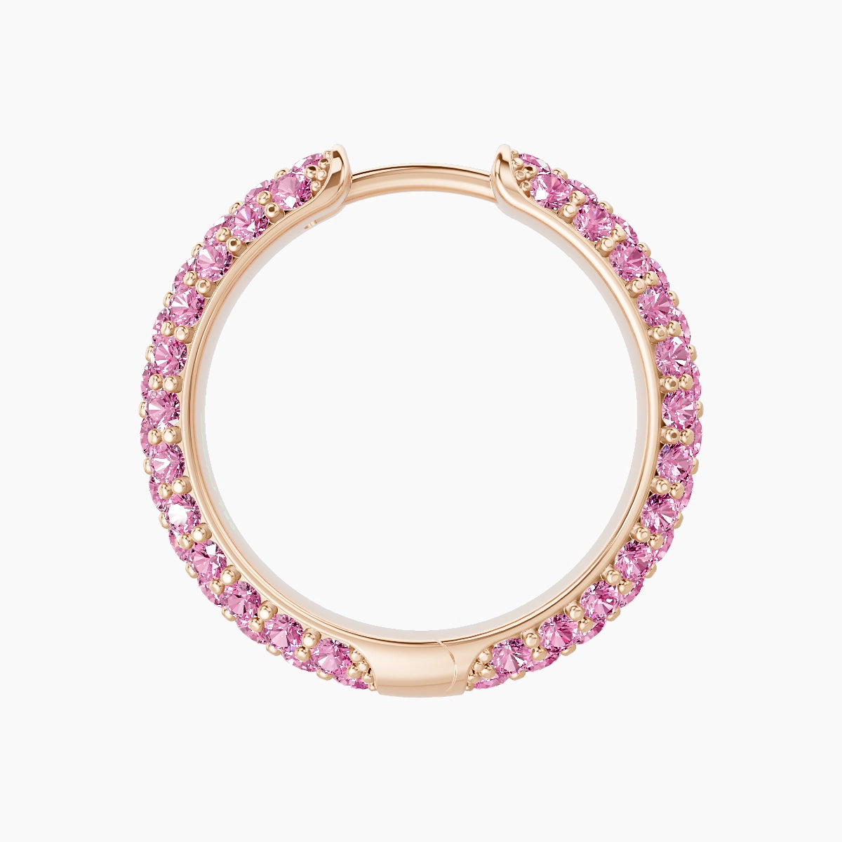 Theia | 18k Rose Gold 11 mm Pave Pink Sapphire Hoop Piercing