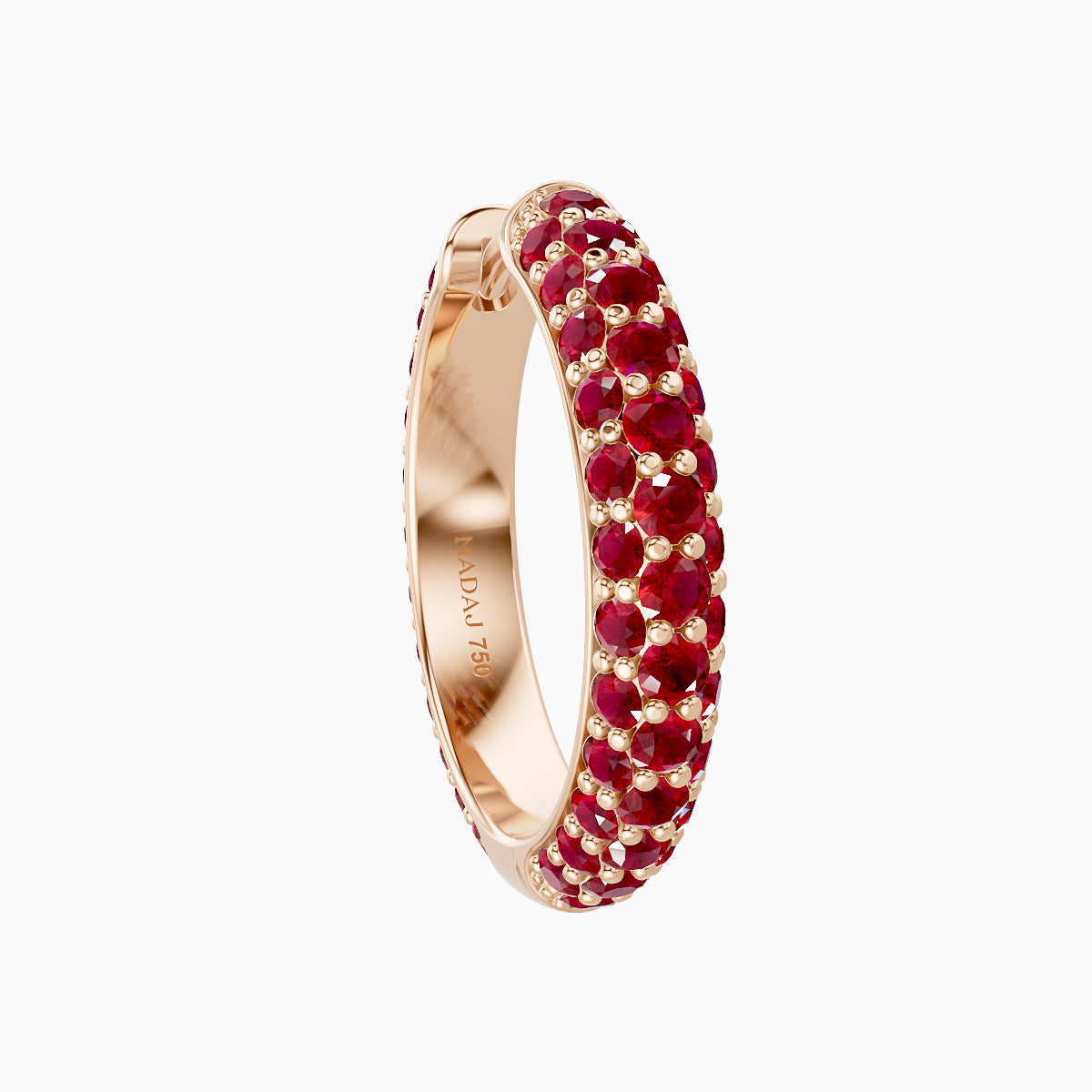 Theia | 18k Rose Gold 11 mm Pave Ruby Hoop Piercing