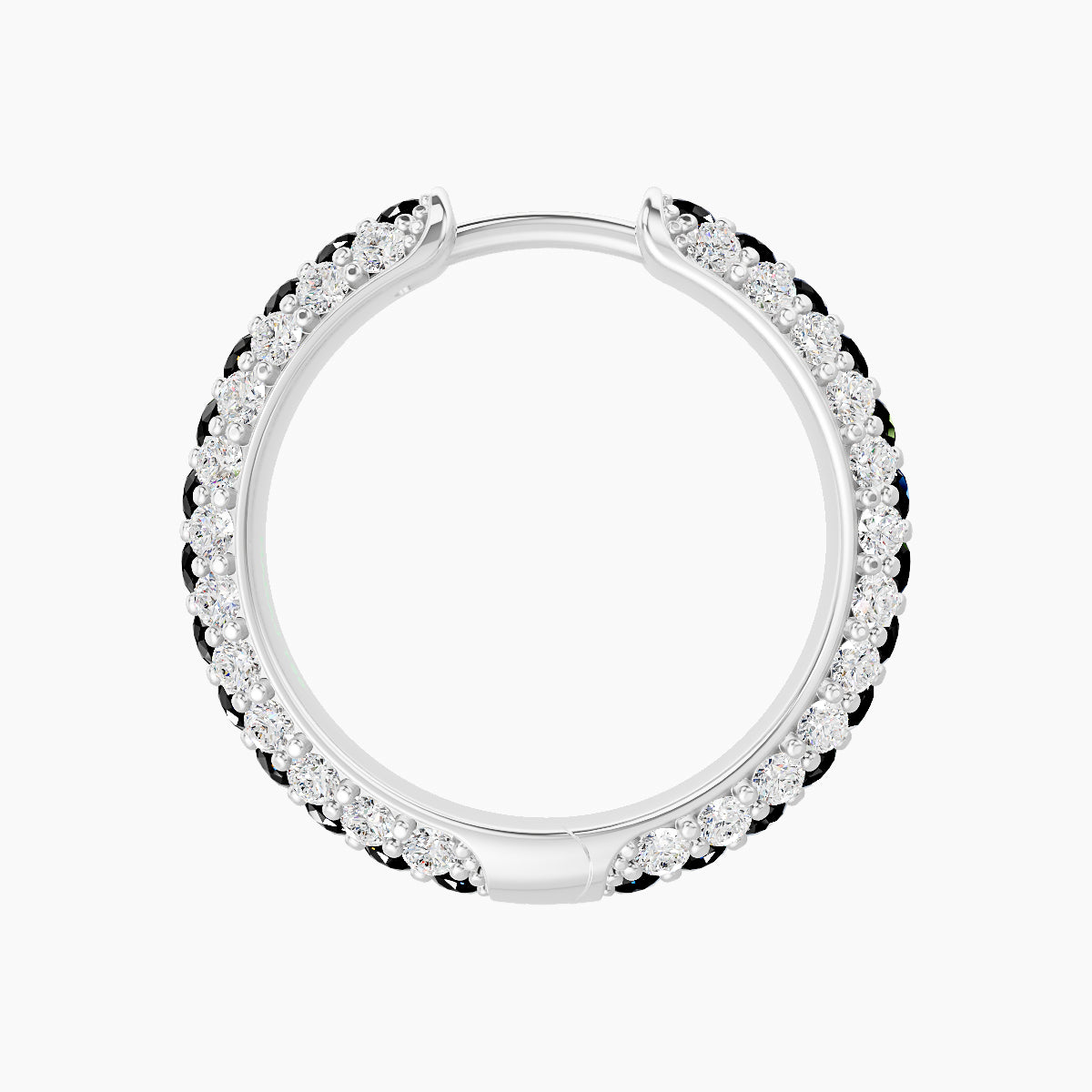 Theia | 18k White Gold 11 mm Pave Black Diamond & Diamond Hoop Piercing