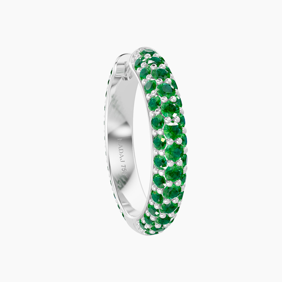 Theia | 18k White Gold 11 mm Pave Emerald Hoop Piercing