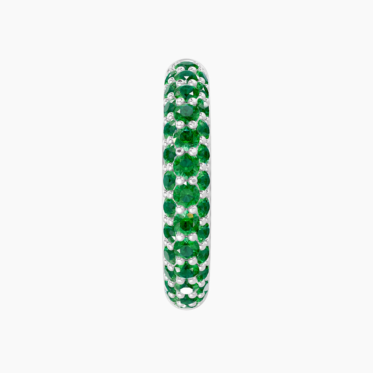 Theia | 18k White Gold 11 mm Pave Emerald Hoop Piercing