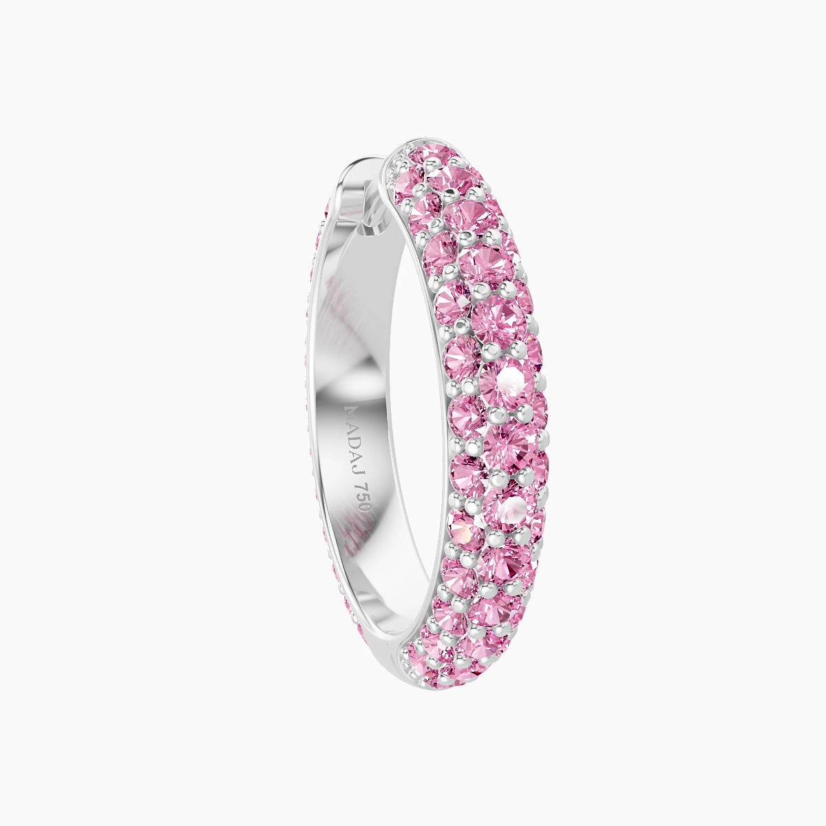 Theia | 18k White Gold 11 mm Pave Pink Sapphire Hoop Piercing