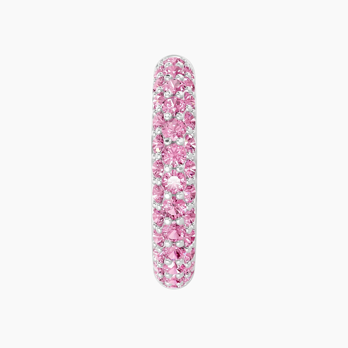 Theia | 18k White Gold 11 mm Pave Pink Sapphire Hoop Piercing