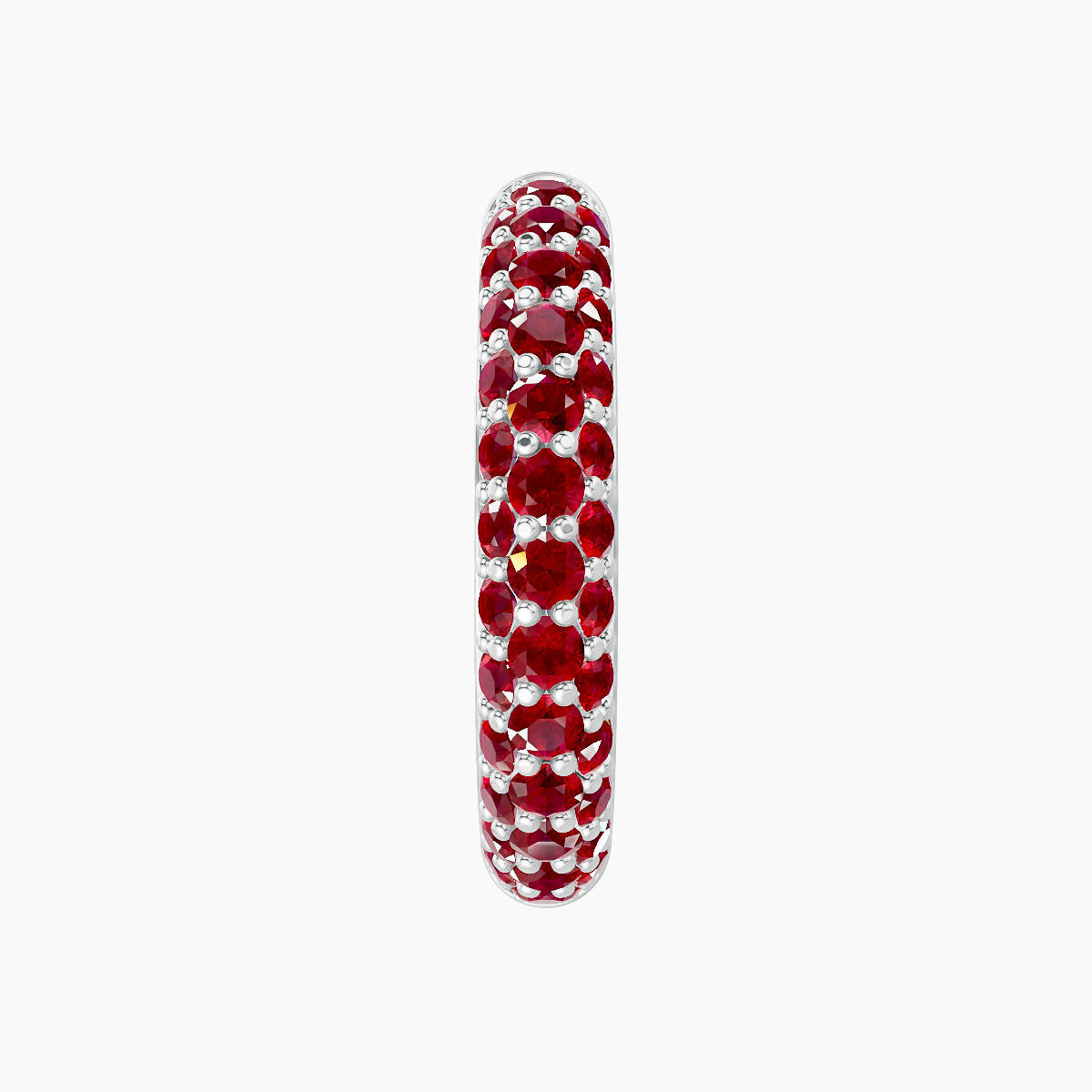 Theia | 18k White Gold 11 mm Pave Ruby Hoop Piercing