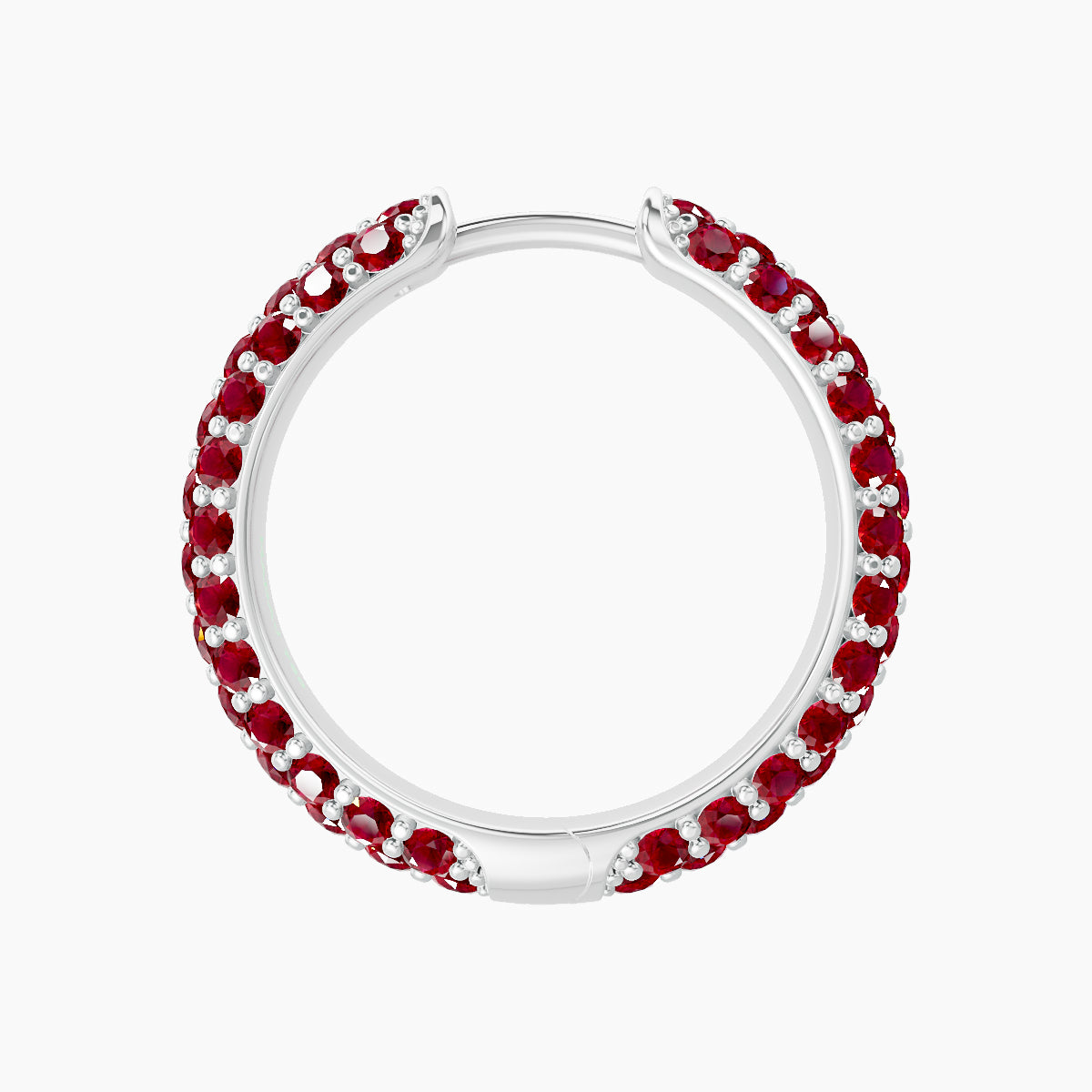 Theia | 18k White Gold 11 mm Pave Ruby Hoop Piercing