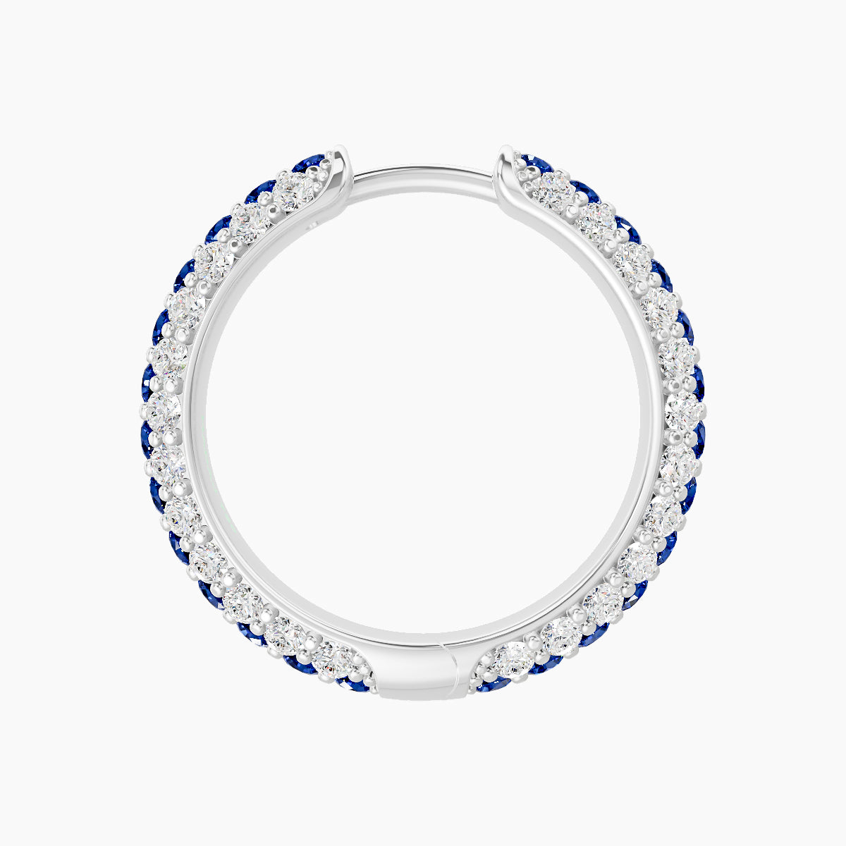 Theia | 18k White Gold 11 mm Pave Sapphire & Diamond Hoop Piercing