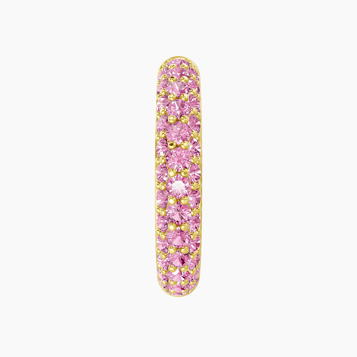 Theia | 18k Yellow Gold 11 mm Pave Pink Sapphire Hoop Piercing