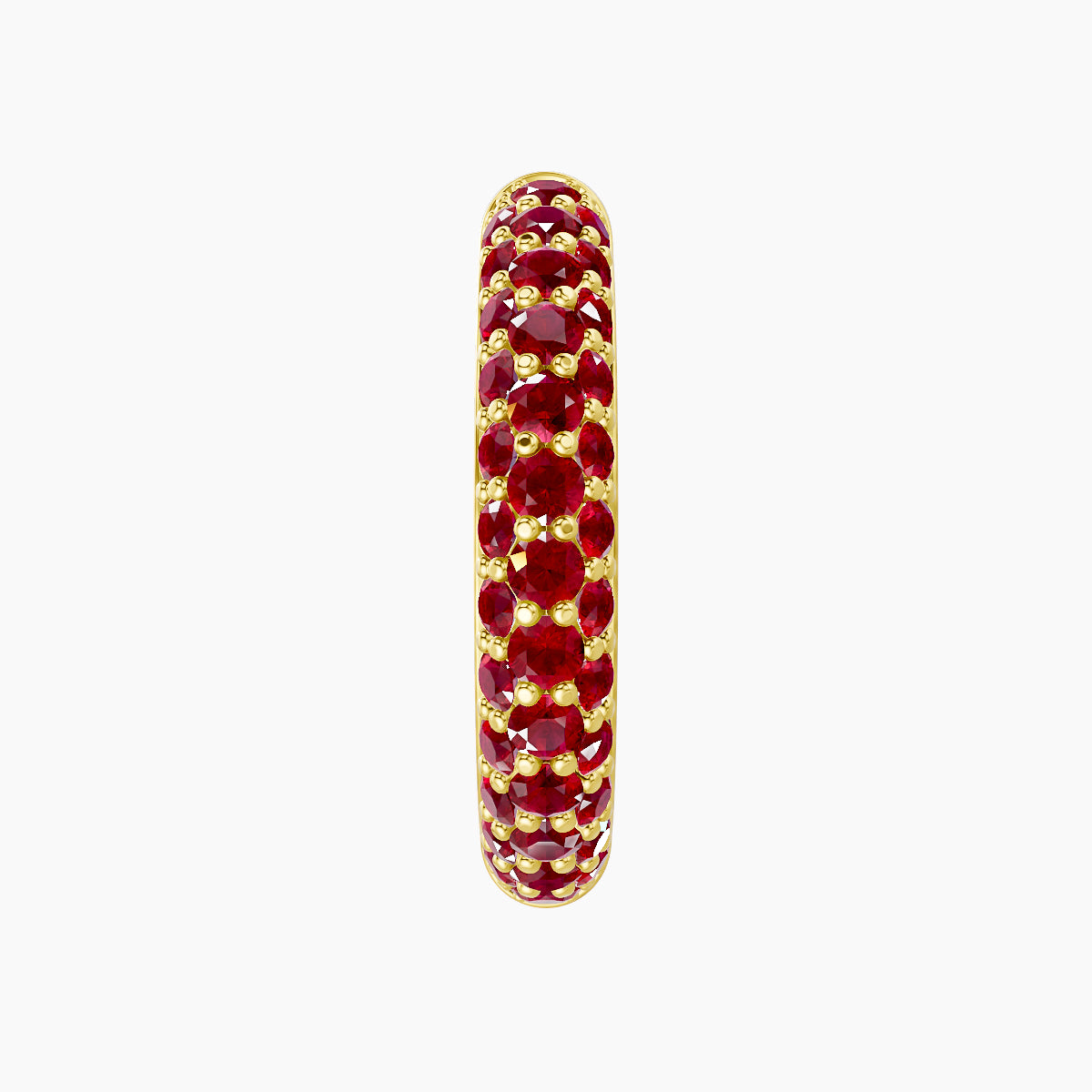 Theia | 18k Yellow Gold 11 mm Pave Ruby Hoop Piercing