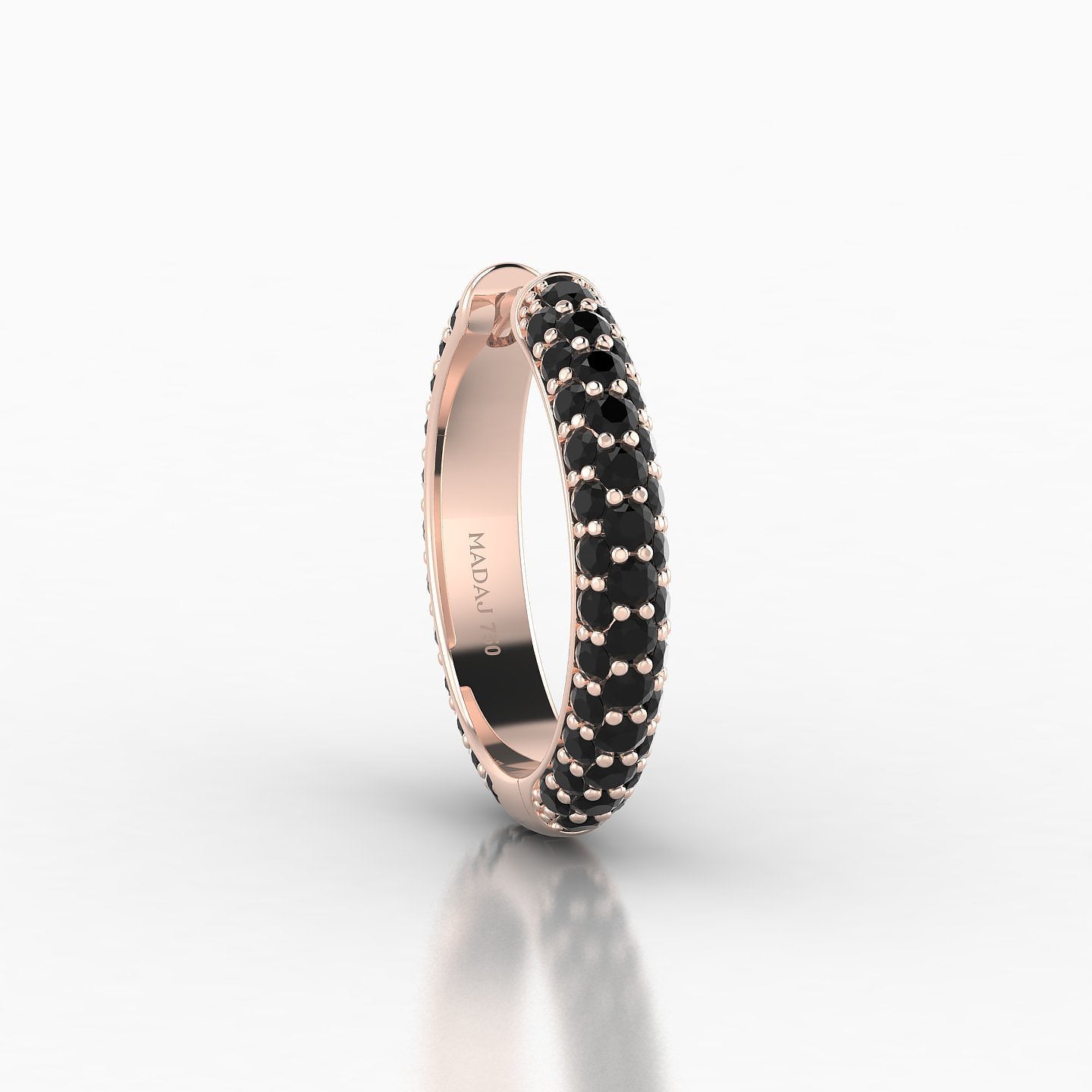 Theia | 18k Rose Gold 11 mm Pave Black Diamond Hoop Piercing