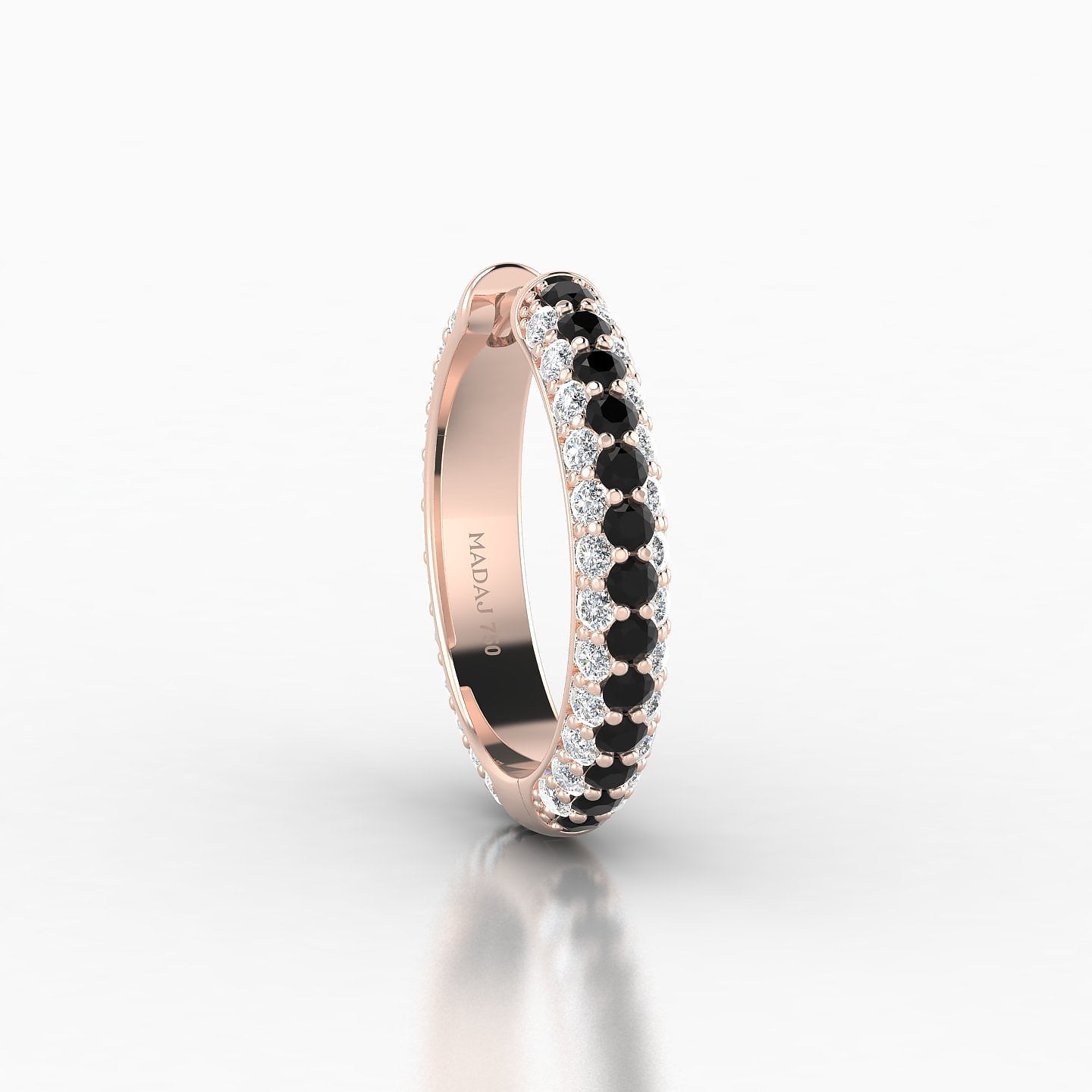 Theia | 18k Rose Gold 11 mm Pave Black Diamond & Diamond Hoop Piercing