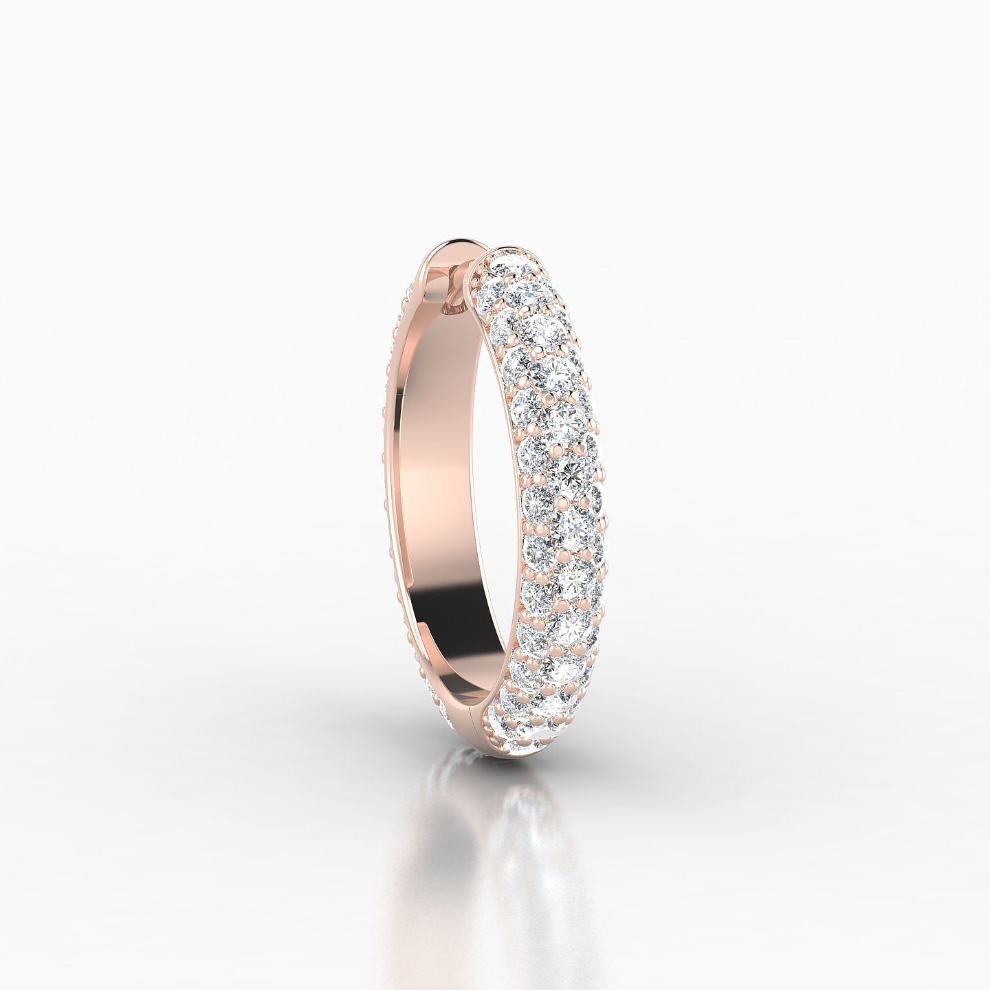 Theia | 18k Rose Gold 11 mm Pave Diamond Hoop Piercing