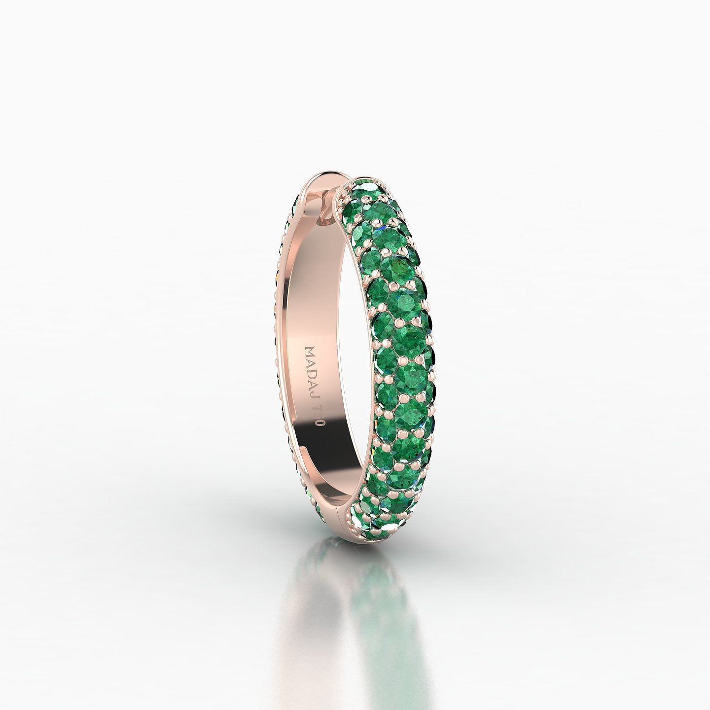 Theia | 18k Rose Gold 11 mm Pave Emerald Hoop Piercing