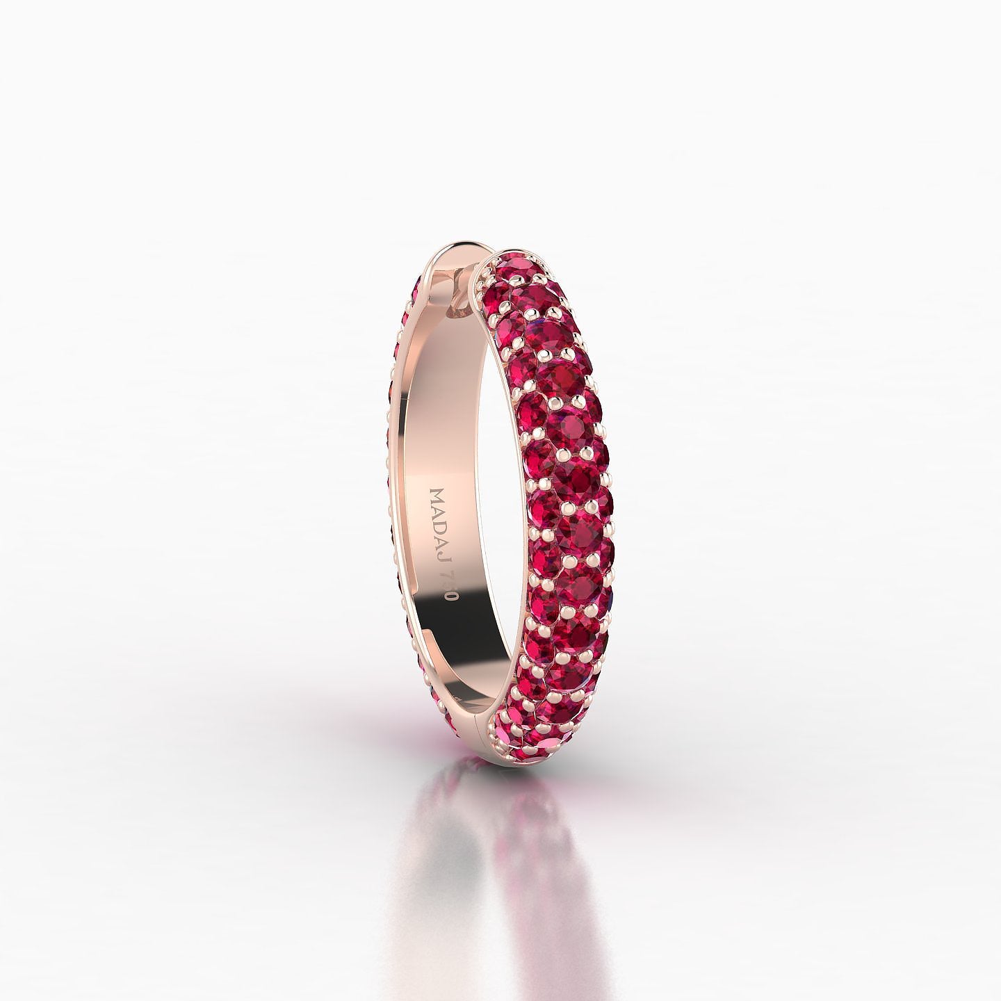 Theia | 18k Rose Gold 11 mm Pave Ruby Hoop Piercing