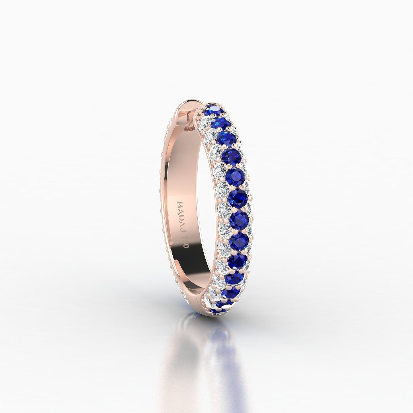 Theia | 18k Rose Gold 11 mm Pave Sapphire & Diamond Hoop Piercing