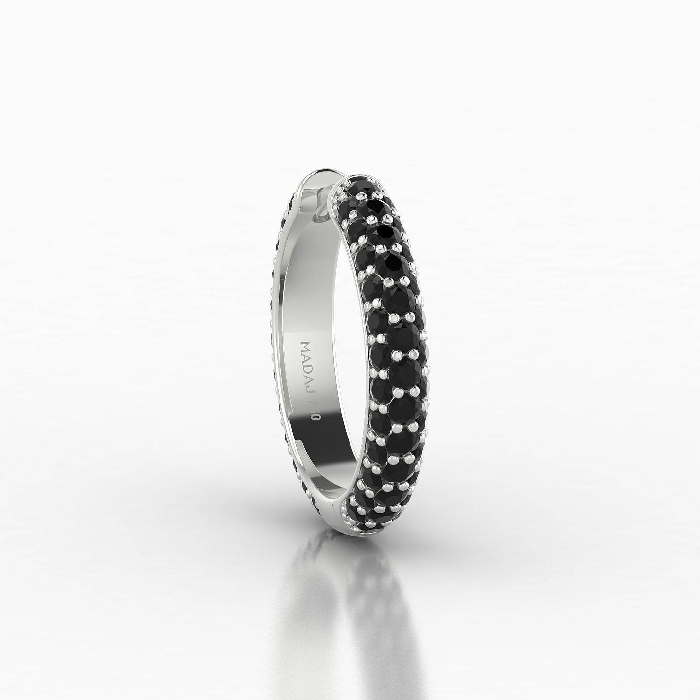 Theia | 18k White Gold 11 mm Pave Black Diamond Hoop Piercing