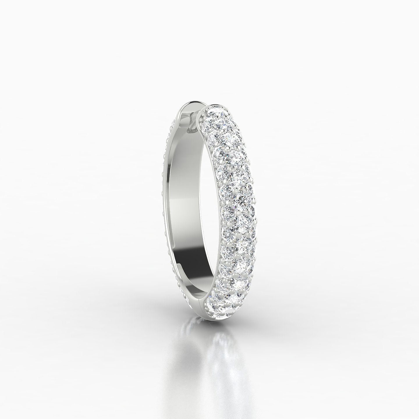 Theia | 18k White Gold 11 mm Pave Diamond Hoop Piercing