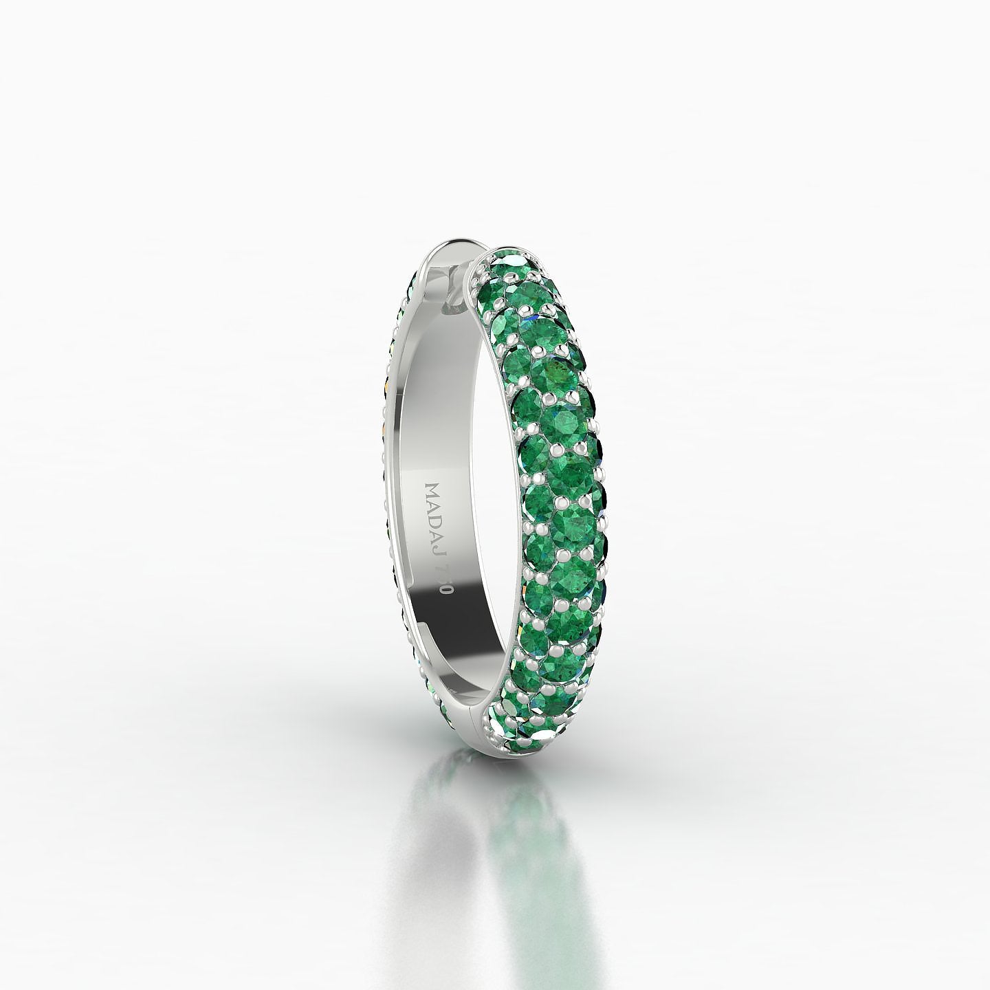 Theia | 18k White Gold 11 mm Pave Emerald Hoop Piercing